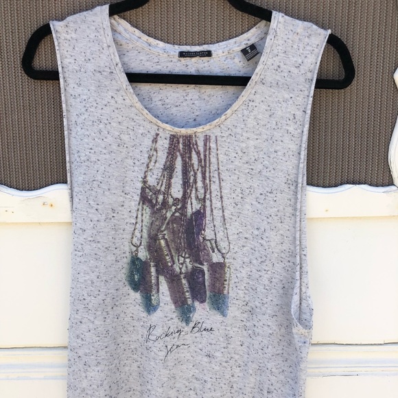 Scotch & Soda Tops - Maison Scotch “Rocking Blue Jean” crystal tank.